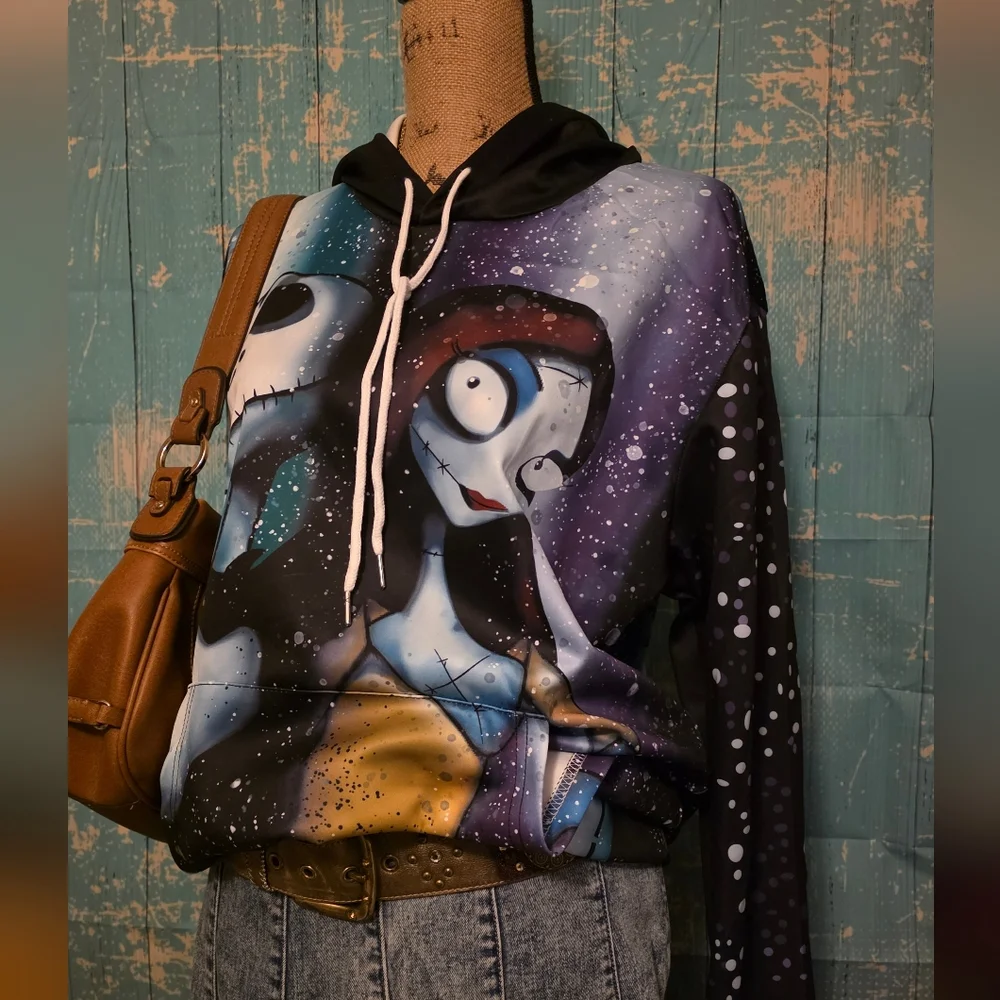 Nightmare Before Christmas Jack and Sally hoodie,‎ lightweight